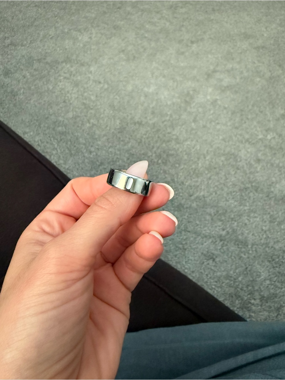Polished Black Stainless Steel Dome Ring - Sleek Women’s Band